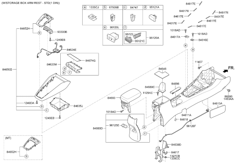 2020 Kia Rio Console Diagram 2