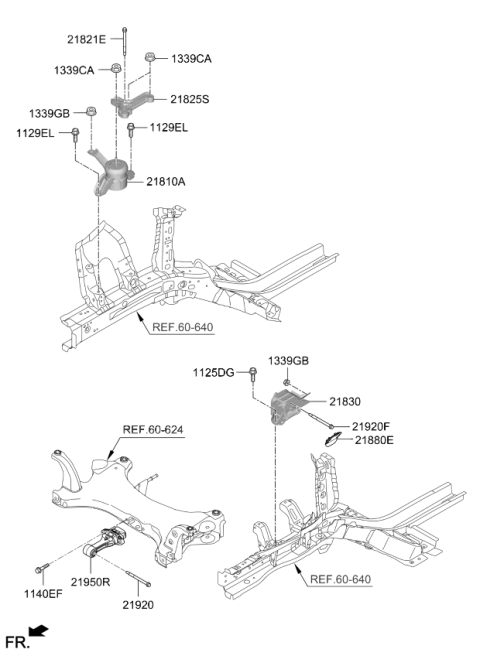 2020 Kia Rio Engine & Transaxle Mounting Diagram 2