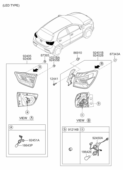 2019 Kia Rio Rear Combination Lamp Diagram 2