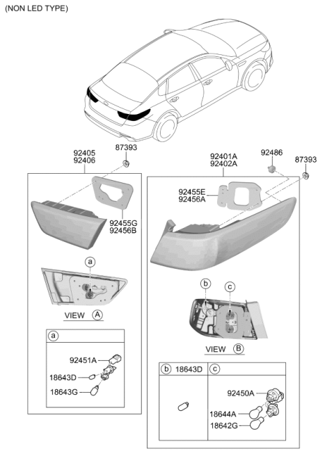 2019 Kia Optima Lamp Assembly-Rear COMBI Diagram for 92402D4620