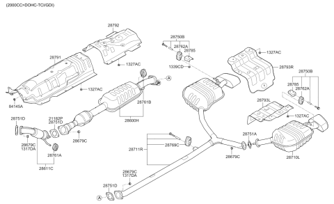 2019 Kia Optima Muffler & Exhaust Pipe Diagram 3