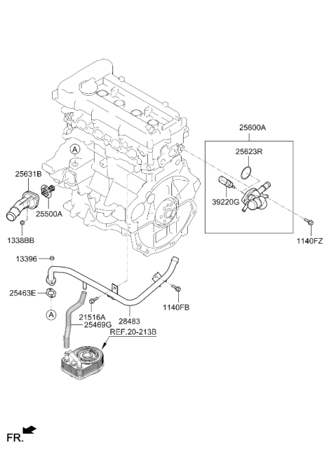 2019 Kia Optima Coolant Pipe & Hose Diagram 5