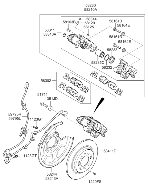 2020 Kia Optima Rear Wheel Brake Diagram 2