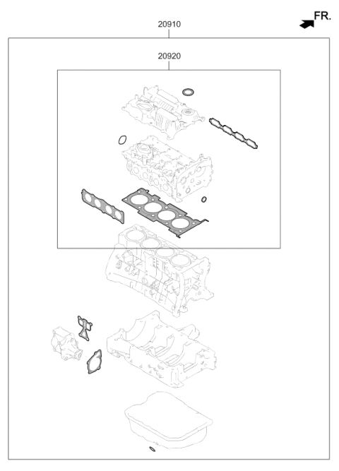 2019 Kia Optima Engine Gasket Kit Diagram 3