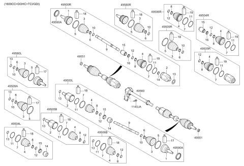 2019 Kia Optima Front Drive Shaft Diagram 3