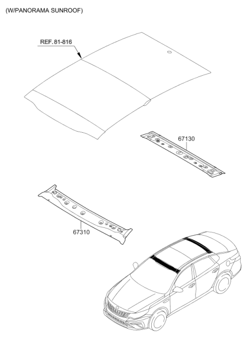2019 Kia Optima Roof Panel Diagram 2