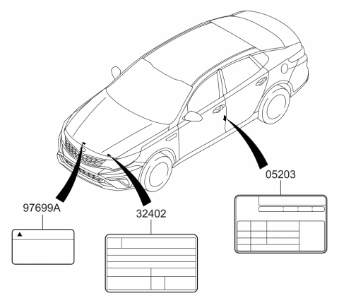 2019 Kia Optima Label Diagram 2
