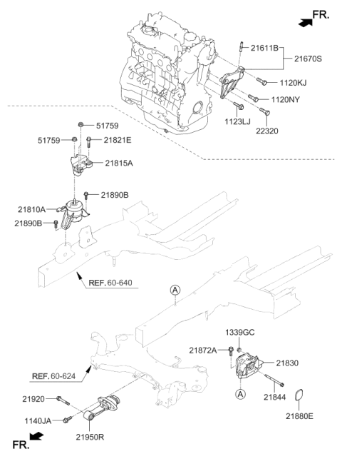2019 Kia Optima Engine & Transaxle Mounting Diagram 2