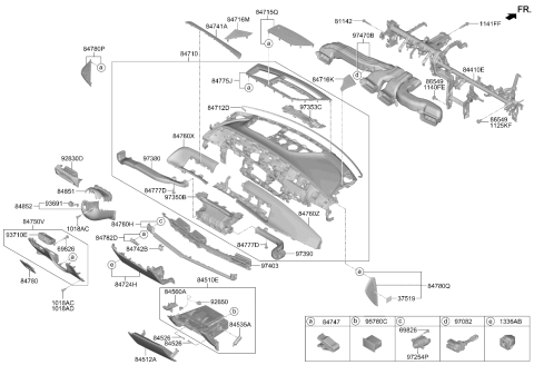 2024 Kia EV6 COVER ASSY-GLOVE BOX Diagram for 84512CV101WK