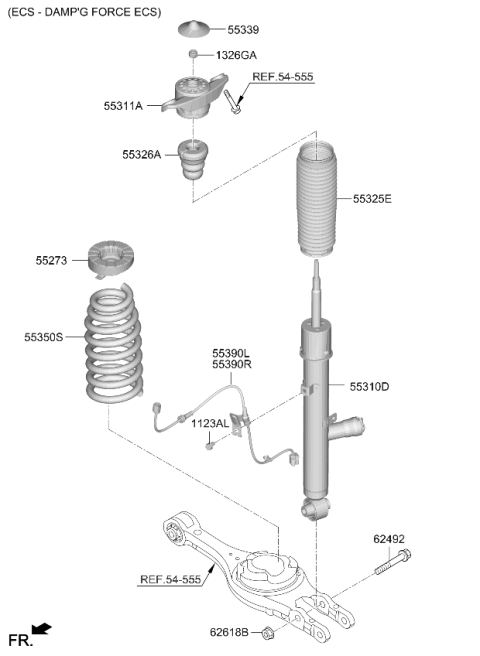 2025 Kia EV6 Shock Absorber Assembly Diagram for 55308CVEC0