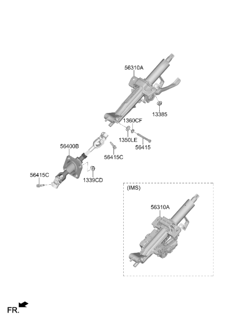 2026 Kia EV6 JOINT ASSY-STRG Diagram for 56400CV500