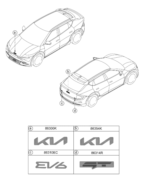 2023 Kia EV6 EMBLEM-EV6 Diagram for 86310CV000