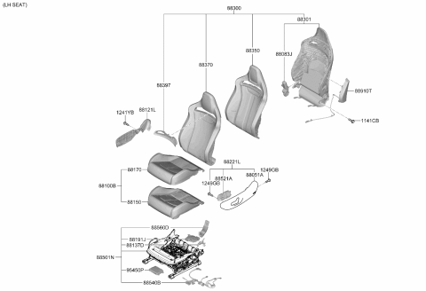 2026 Kia EV6 Power Front Switch Assembly Diagram for 88070CV500WK