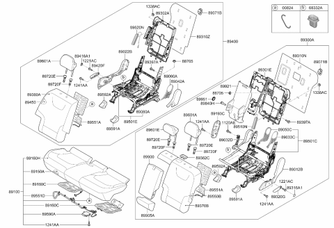 2025 Kia EV6 Rear Seat Armrest Assembly Diagram for 89900CV020CYK