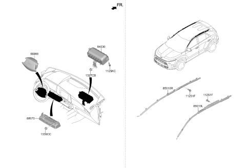 2026 Kia Niro MODULE ASSY-KNEE AIR Diagram for 80200AT100CCV