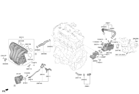 2026 Kia Niro BODY ASSY-THROTTLE Diagram for 3510008HA0