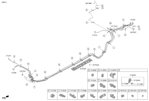 2024 Kia Niro RUBBER-MOUNT Diagram for 31125AA000
