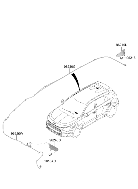 2023 Kia Niro Combination Antenna Assembly Diagram for 96210AT000CGE