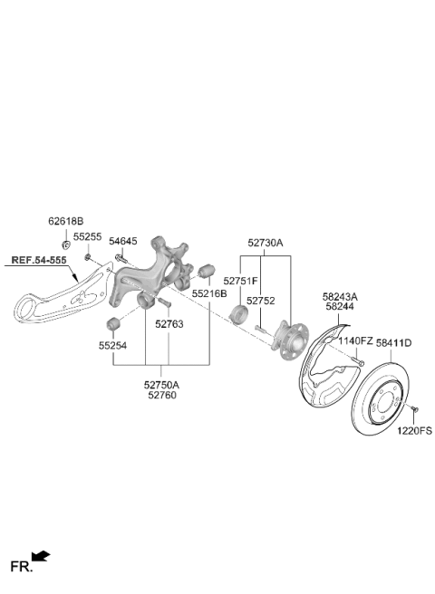 2026 Kia Niro HUB & BEARING ASSY-R Diagram for 52730AAAA0
