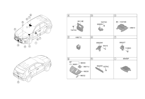 2024 Kia Niro Air Bag Control Module Assembly Diagram for 95910AT310
