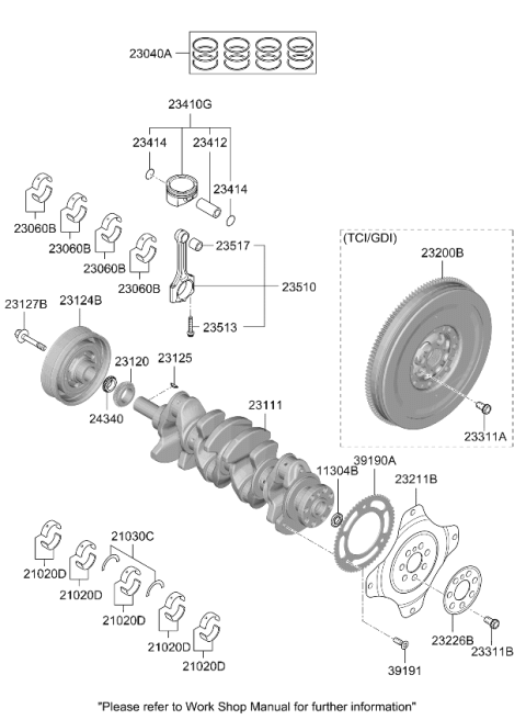 2025 Kia K5 Piston Ring Set Diagram for 230402S900
