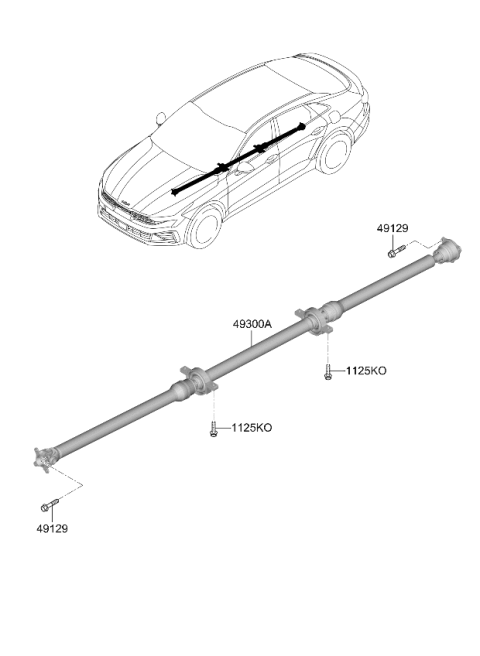 2025 Kia K5 SHAFT ASSY-PROPELLER Diagram for 49300L2100