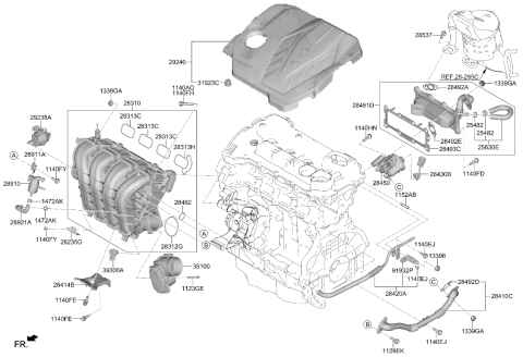 2025 Kia K5 Cover Assy-Engine Diagram for 292402S000