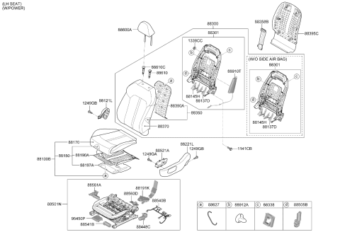 2025 Kia K5 Power Front Switch Assembly Diagram for 88070L2EA0WK