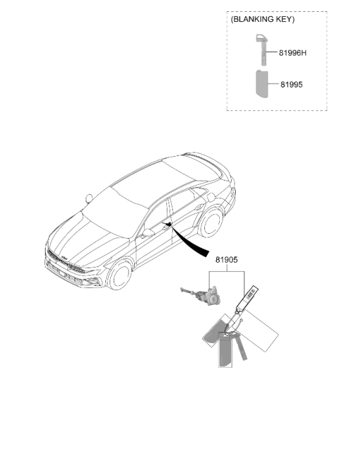 2026 Kia K5 Lock Key & Cylinder Set Diagram for 81905L2570