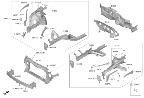 2025 Kia K5 CARRIER ASSY-FRONT E Diagram for 64101L2500