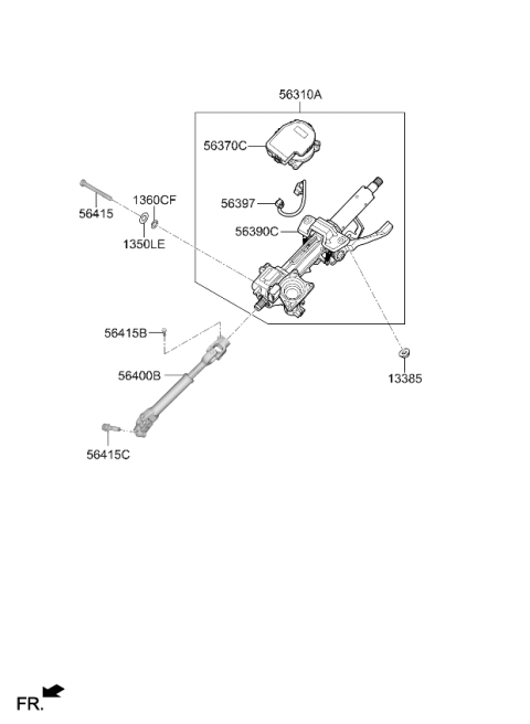2025 Kia K5 JOINT ASSY-STRG Diagram for 56400L1000