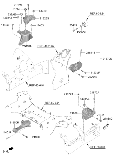 2026 Kia K5 BRACKET-ENGINE MTG S Diagram for 21825L0310