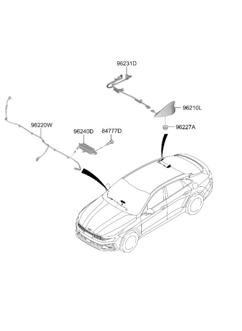 2025 Kia K5 Combination Antenna Assembly Diagram for 96210L2960EB