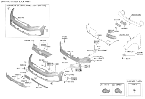 2025 Kia K5 Ultrasonic Sensor Assembly Diagram for 99310L1840C7S