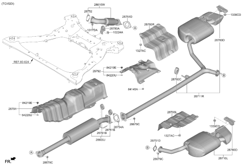 2025 Kia K5 MUFFLER ASSY-FRONT Diagram for 28610L1600