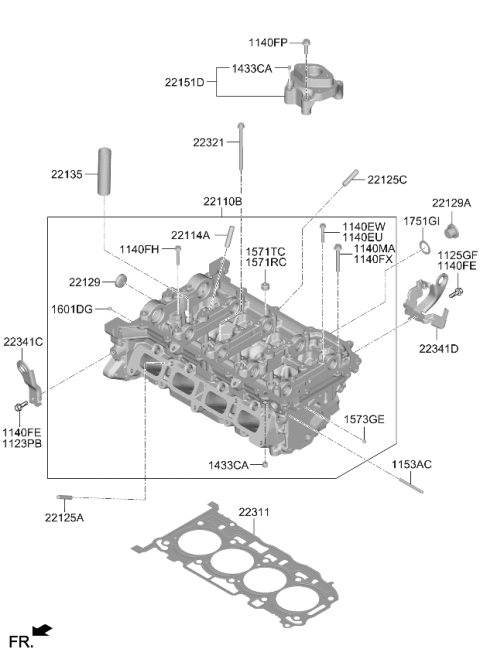 2026 Kia K5 HEAD SUB ASSY-CYLIND Diagram for 5S5152SH00