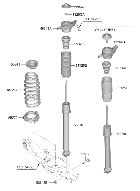 2026 Kia K5 Shock Absorber Assembly Diagram for 55307L2620