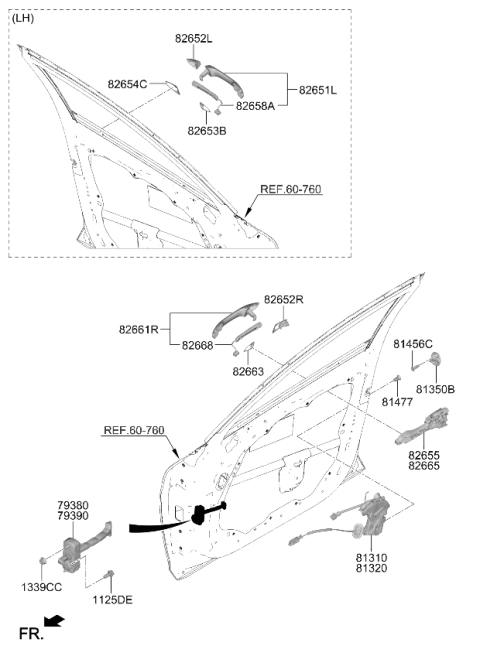2025 Kia K5 Front Door Latch Assembly Diagram for 81310L2510