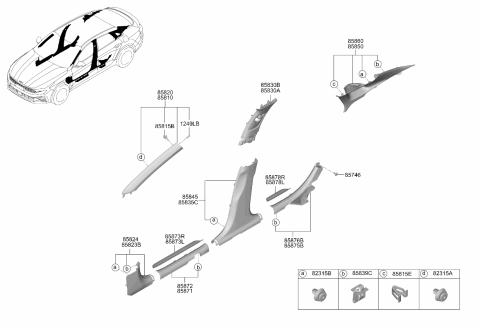 2026 Kia K5 Trim Mounting Plug Diagram for 8574602000WK