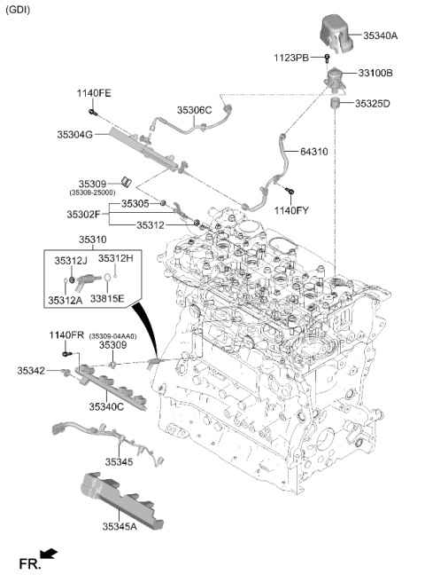 2025 Kia K5 Throttle Body & Injector Diagram 2