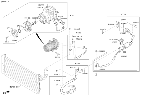 2018 Kia Stinger Air Condition System-Cooler Line Diagram 2