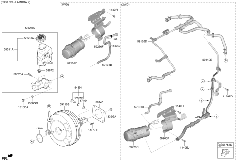 2018 Kia Stinger Vacuum Hose Assembly Diagram for 59140J5100