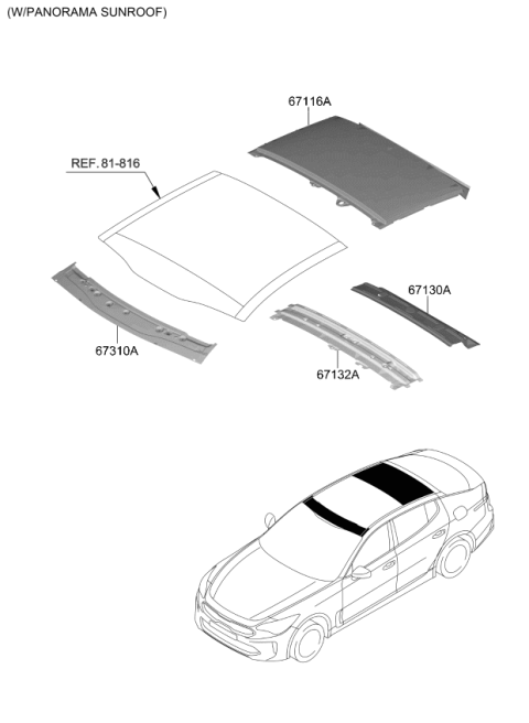 2018 Kia Stinger Roof Panel Diagram 2