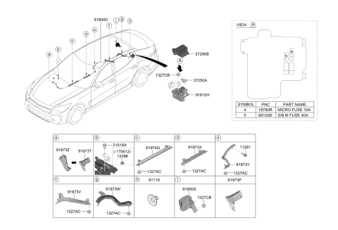 2018 Kia Stinger Battery Wiring Assembly Diagram for 91850J5011