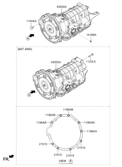 2018 Kia Stinger Transaxle Assy-Auto Diagram 2