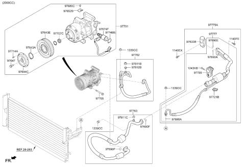 2021 Kia Stinger Pulley Assembly-Air Conditioner Compressor Diagram for 97643F6100