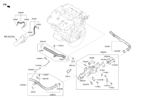 2018 Kia Stinger Coolant Pipe & Hose Diagram 2