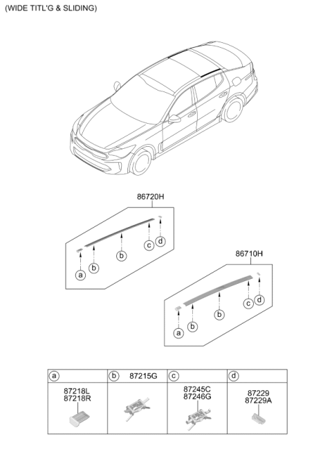 2018 Kia Stinger Roof Garnish & Rear Spoiler Diagram 2