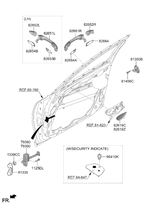 2019 Kia Stinger Door Outside Handle Assembly Diagram for 82651J5200