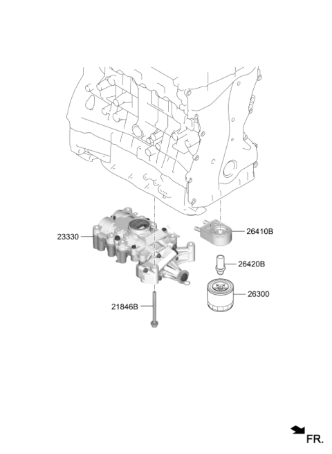 2019 Kia Stinger Oil Filter Service Kit Diagram for 263203LTA0